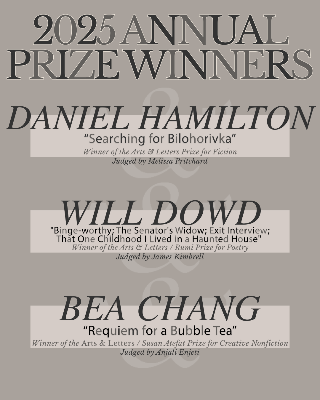 a&L contest winners Unclassifiable Contest